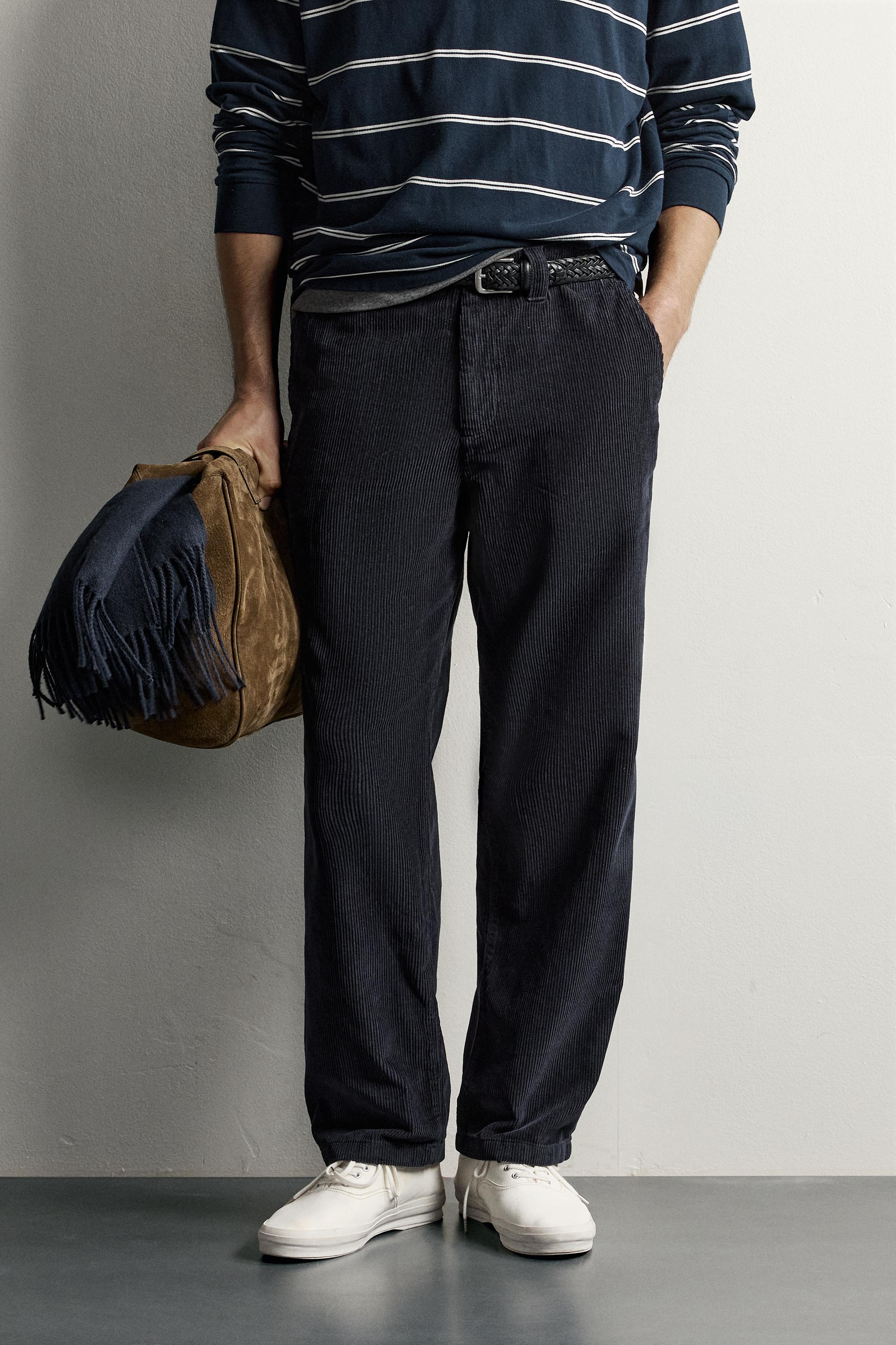 STRAIGHT-FIT CORDUROY PANTS