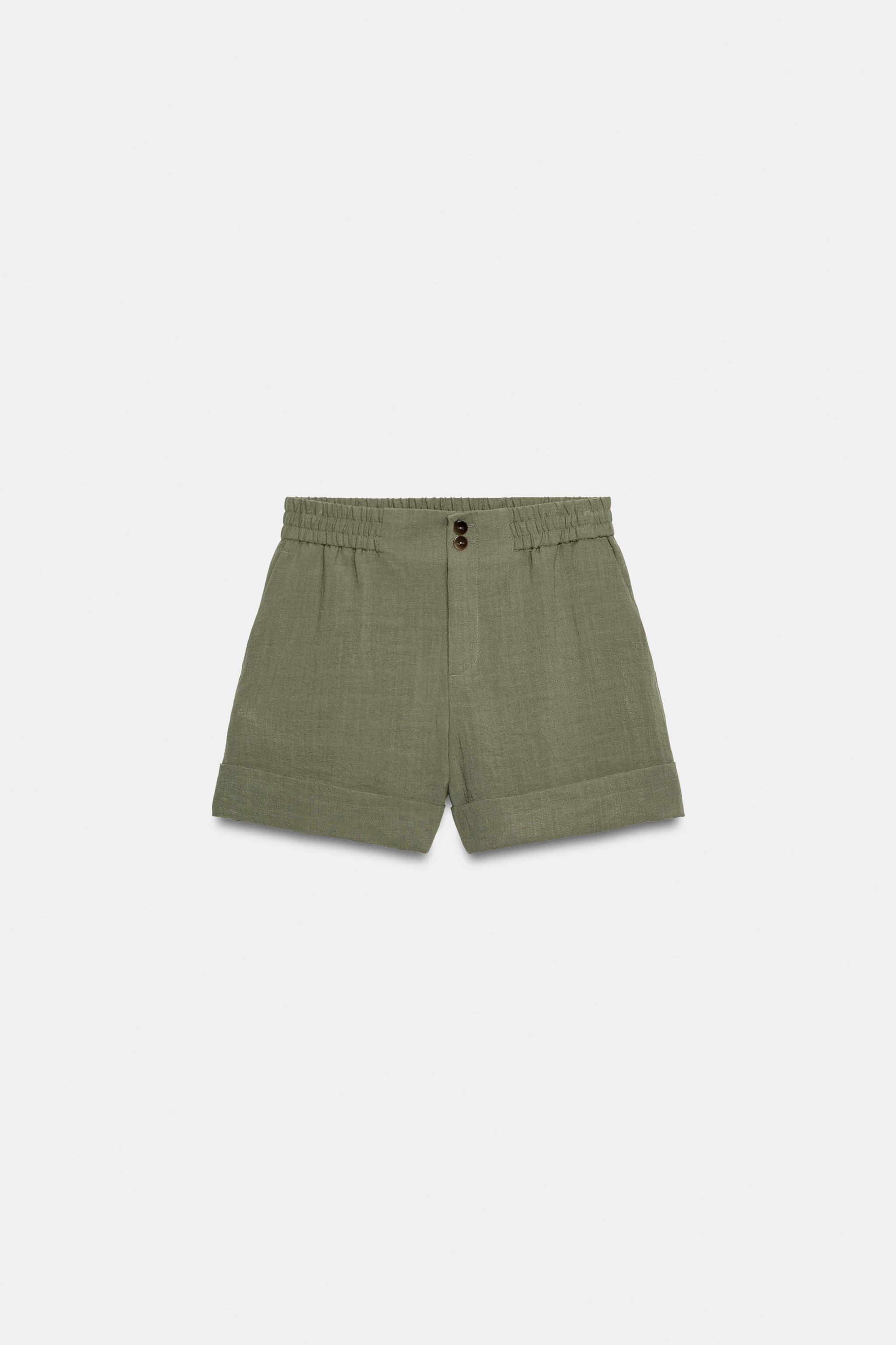 Женские шорты Zara CUFFED HEM SHORTS — фото 7
