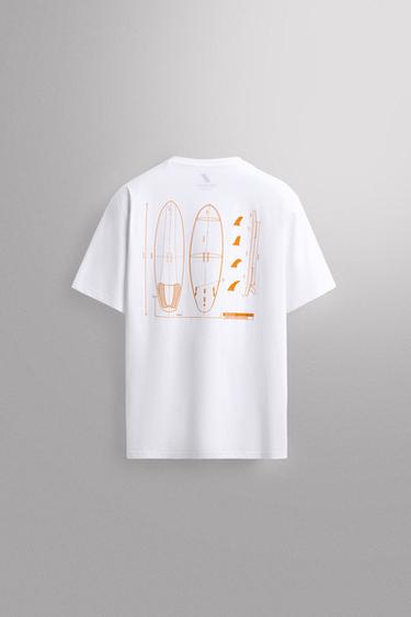 MAGLIETTA STAMPA TAVOLE DA SURF - Bianco di Zara