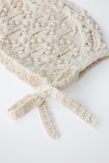 LINEN BLEND KNIT HOOD - Light beige by Zara - Image 2