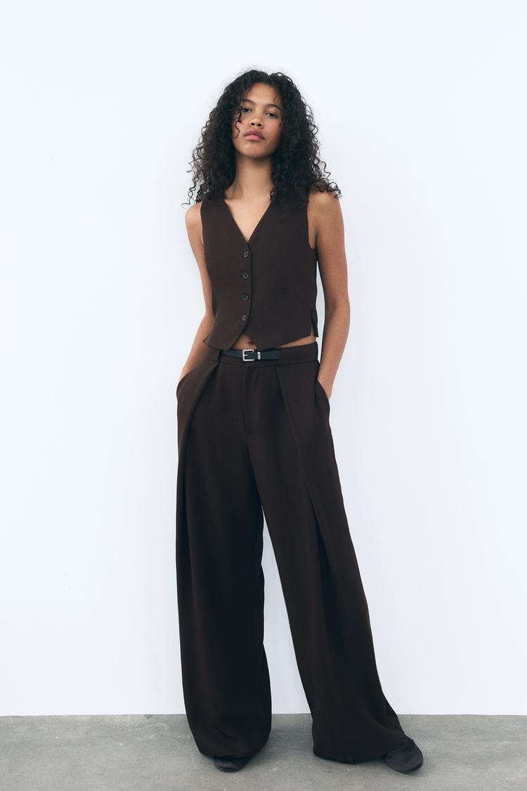 Wide Leg Pants Pantalone Classico Zara Pantalone Con Cintura Zara