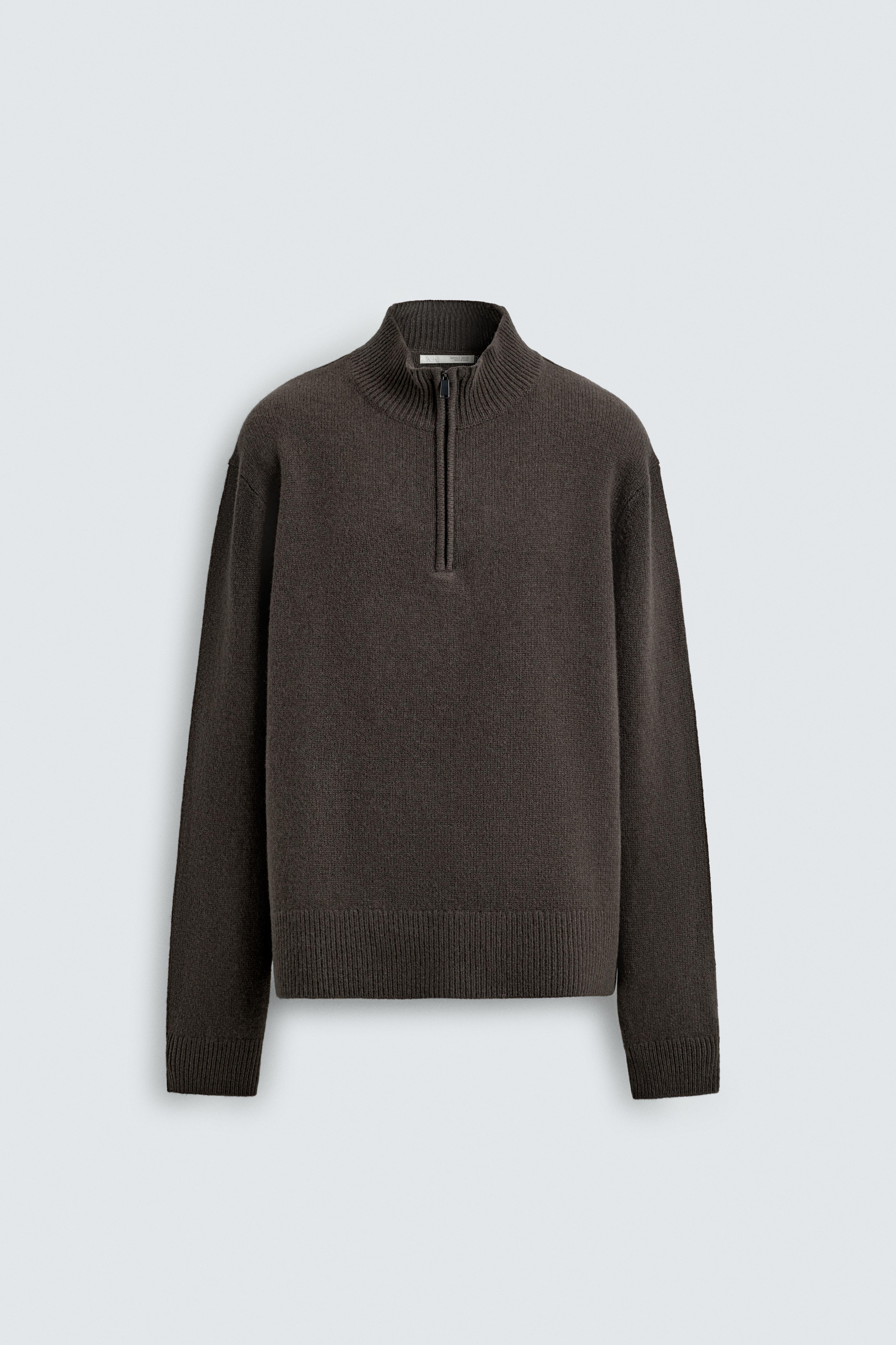 100% WOOL QUARTER-ZIP JUMPER - Anthracite grey | ZARA United States