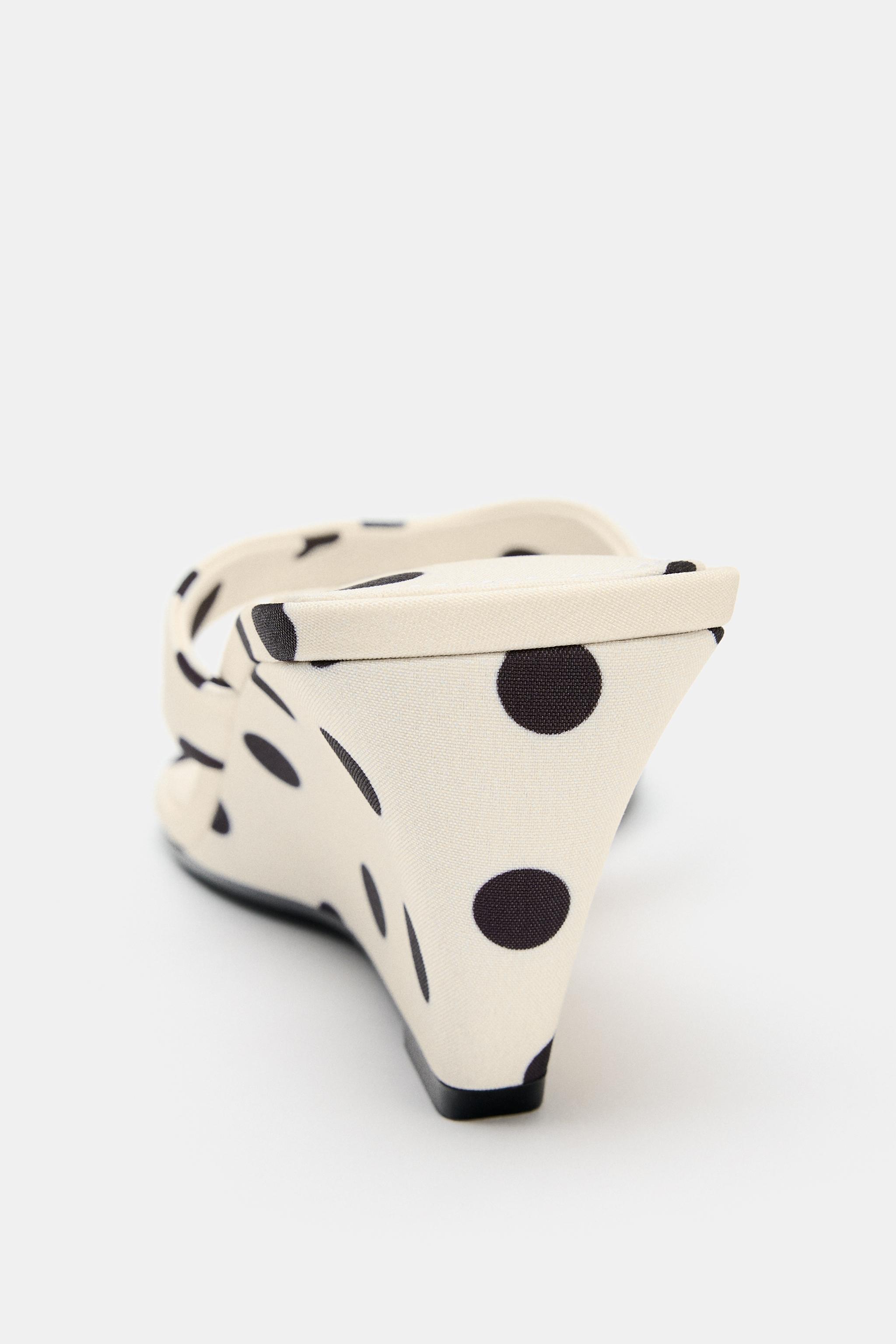 POLKA DOT WEDGE HEEL SANDALS