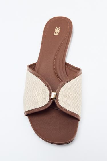 FLAT SANDALS WITH METAL DETAIL - Multicoloured by Zara