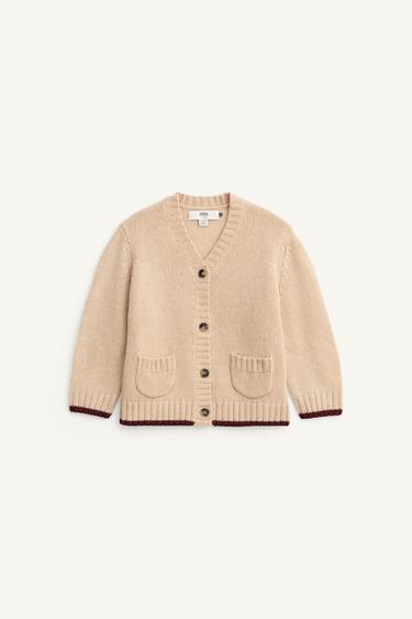 CÁRDIGAN PUNTO 100% LANA LIMITED EDITION  - Beige de Zara