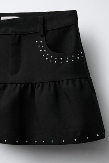 STUDDED BERMUDA SKORT - Black by Zara - Image 2