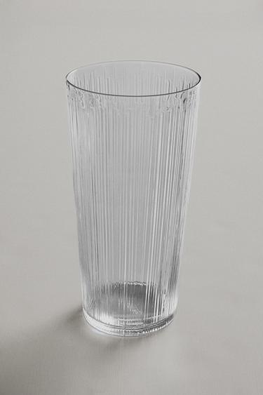 GLASS VASE WITH RAISED DESIGN - Transparent by Zara