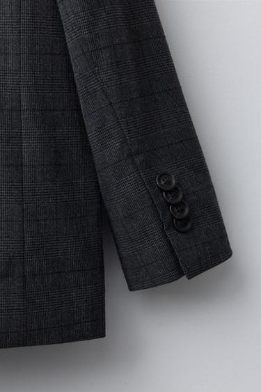 CHECK SUIT BLAZER - Blue / Grey by Zara - Image 3