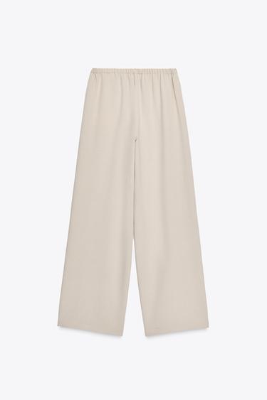 FLOWING WIDE-LEG TROUSERS - Sand by Zara - Image 5