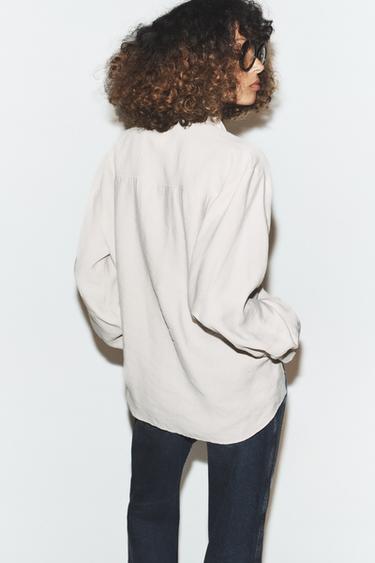 FLOWING HIGH NECK SHIRT - Sand by Zara - Image 4