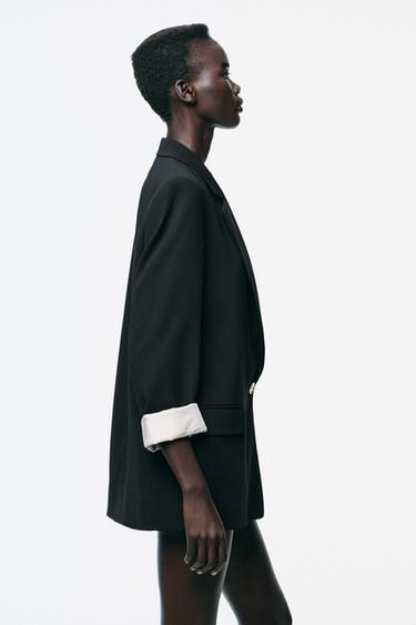 PRINTED CUFF BLAZER - Black by Zara - Image 2