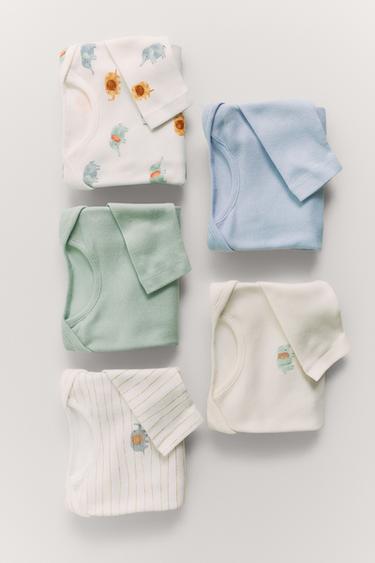 5-PACK OF ELEPHANT BODYSUITS - Multicoloured by Zara