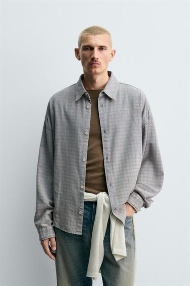 CHECK TEXTURED OVERSHIRT - Multicoloured by Zara
