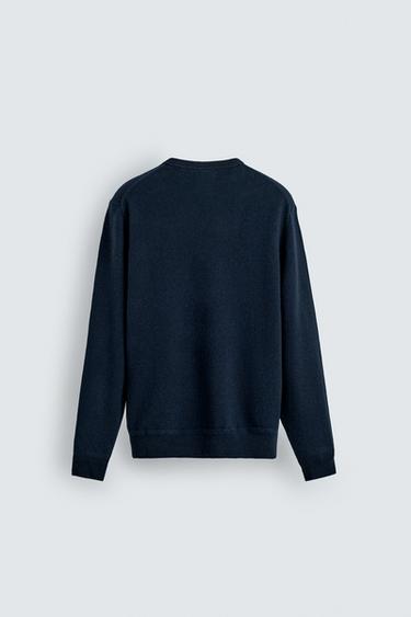 WOOL - CASHMERE SWEATER - Navy blue by Zara - Image 7