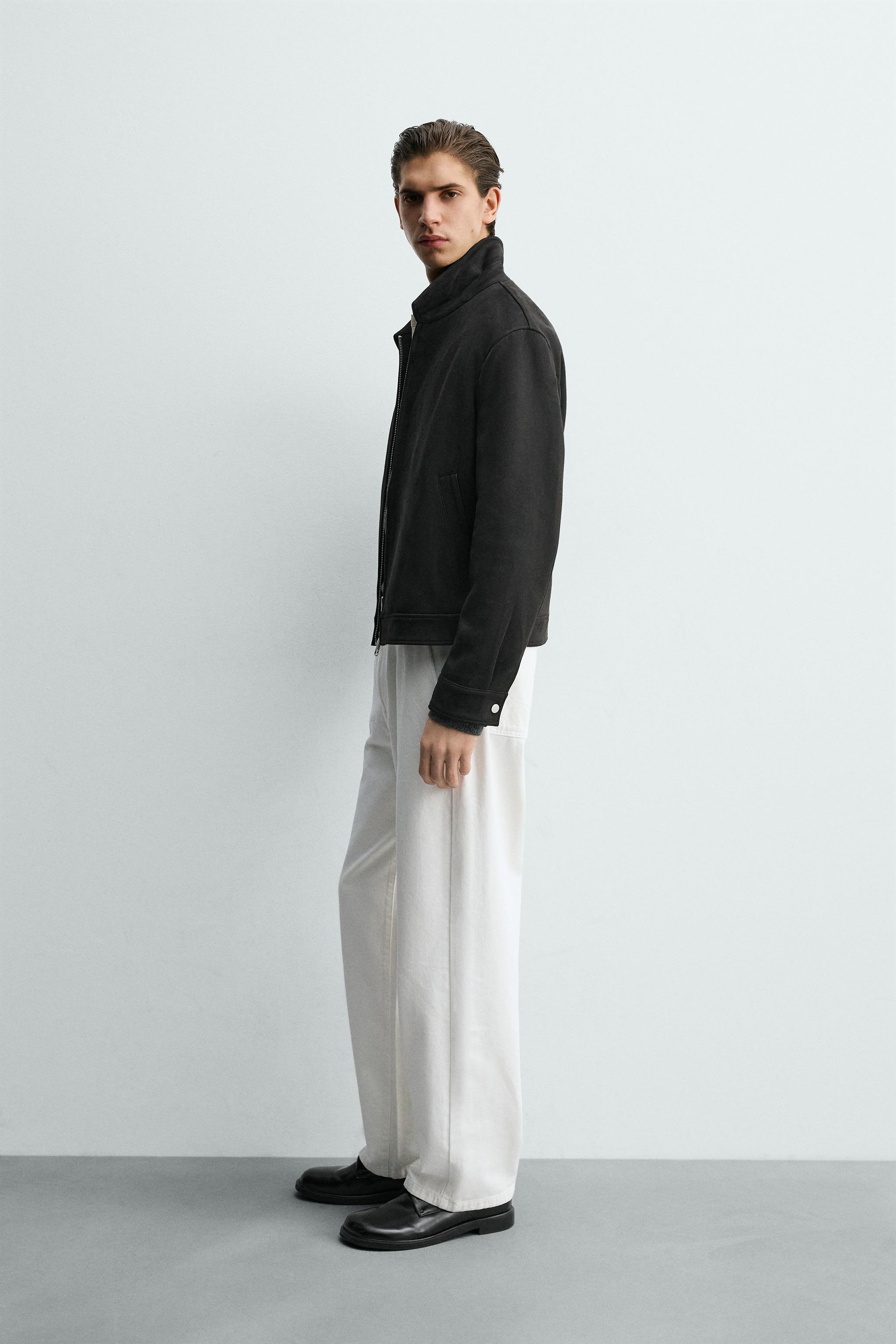 CROPPED FAUX SUEDE JACKET