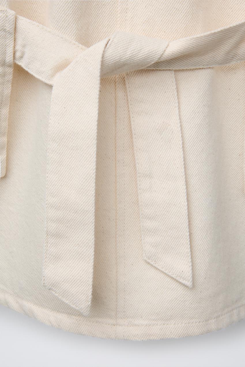 TWILL DRESS WITH TIE BELT