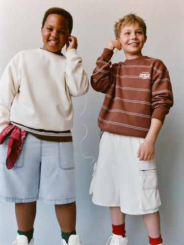 FLOWING DENIM BERMUDA SHORTS - Blue by Zara