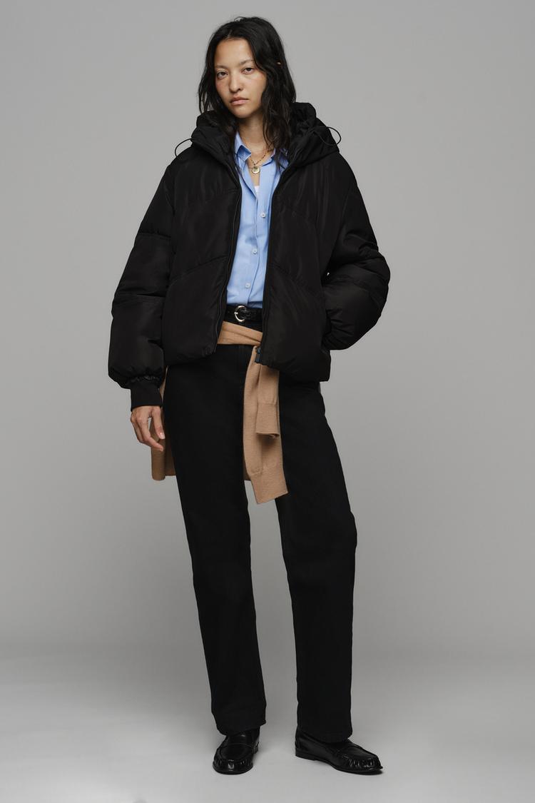 WATER-REPELLENT WINDPROOF QUILTED ANORAK WITH HOODIE
