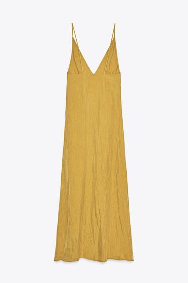 FLOWING MIDI DRESS - Mustard by Zara - Image 5