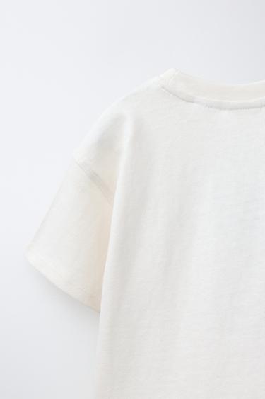 T-SHIRT BRODÉ - Écru moyen de Zara - Image 3