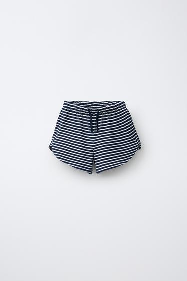BERMUDA HEAVY JERSEY - righe di Zara