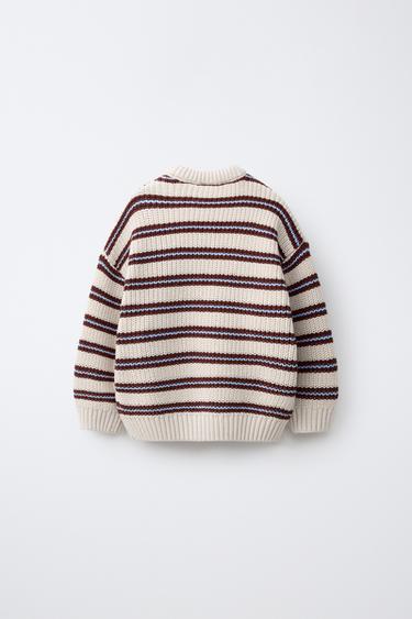 MICKEY MOUSE © DISNEY STRIPED KNIT SWEATER — Brown-Blue 2