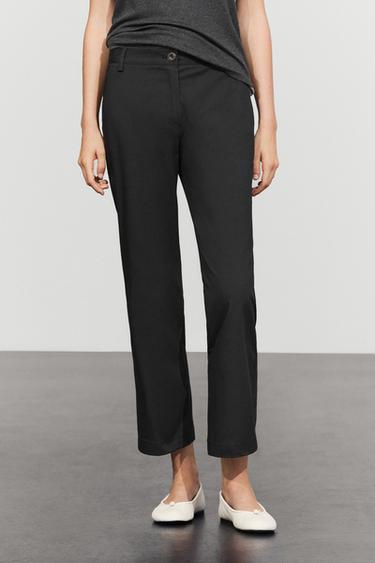 Cotton blend kick flare pants — Black 2