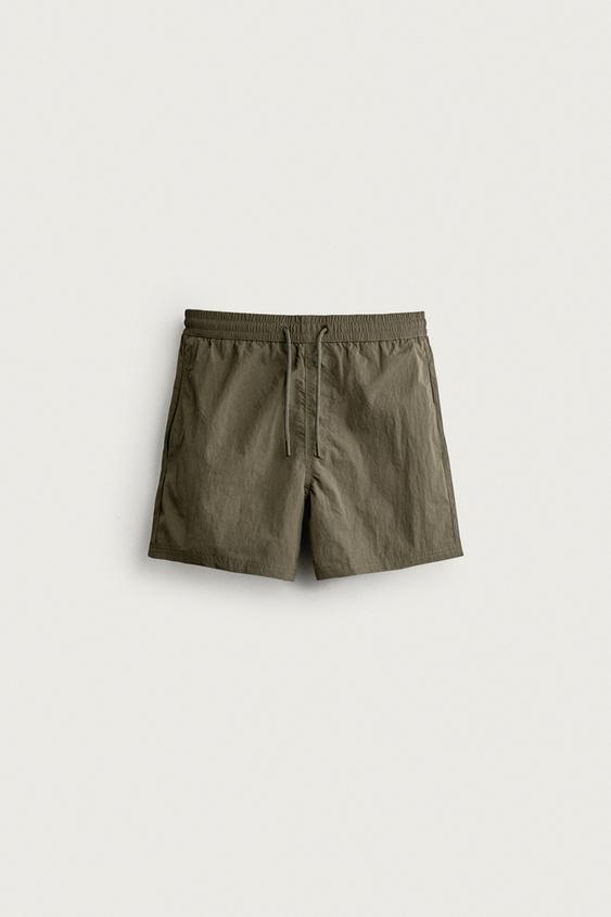 BAÑADOR MEDIO BÁSICO - Khaki de Zara - Imagen 0