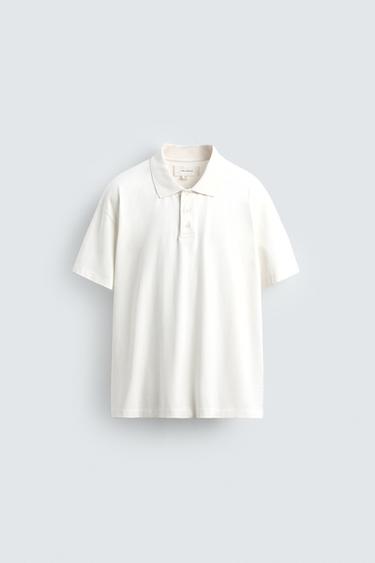 WASHED REGULAR FIT POLO SHIRT - Oyster-white by Zara - Image 6