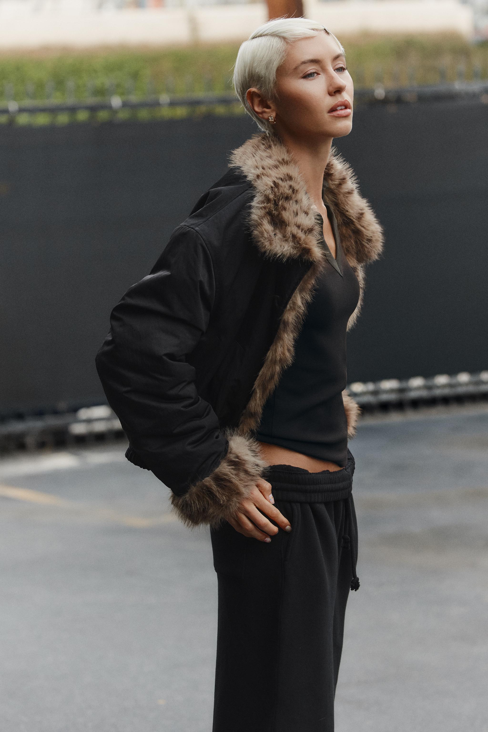 REVERSIBLE FAUX FUR JACKET
