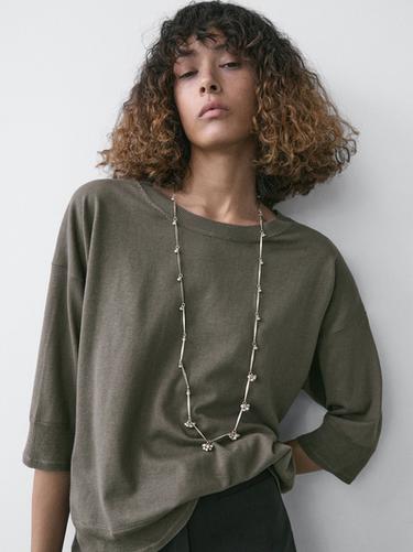 Zara Cotton blend knit sweater - Black gold