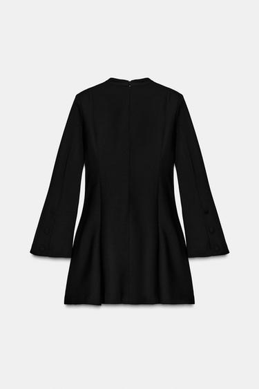 MINIKLEID MIT SCHULTERPOLSTERN - Schwarz von Zara