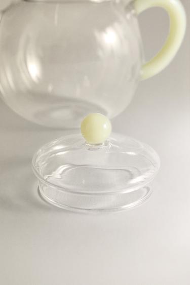BOROSILICATE GLASS TEAPOT WITH COLOURED HANDLE - Yellow by Zara - Image 3