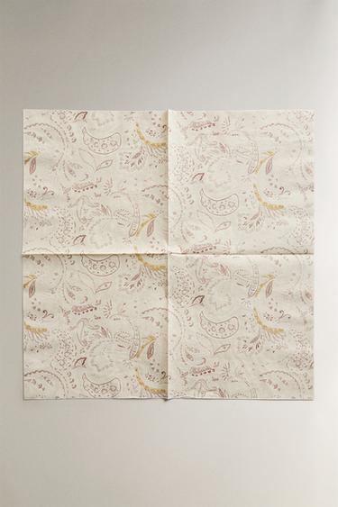 LOT DE SERVIETTES EN PAPIER PAISLEY (LOT DE 20) - Beige de Zara - Image 1