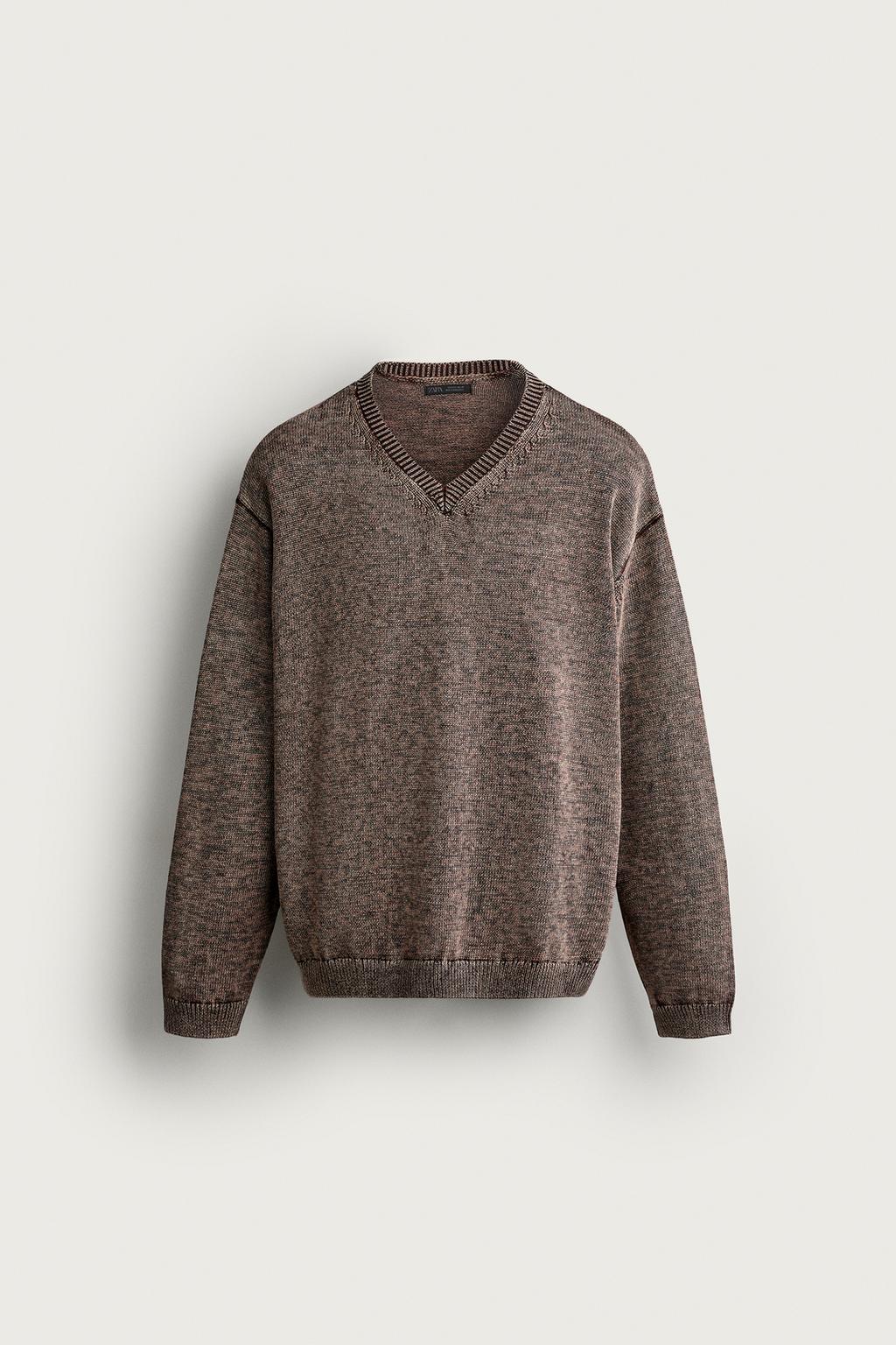 TWISTED YARN V-NECK JUMPER