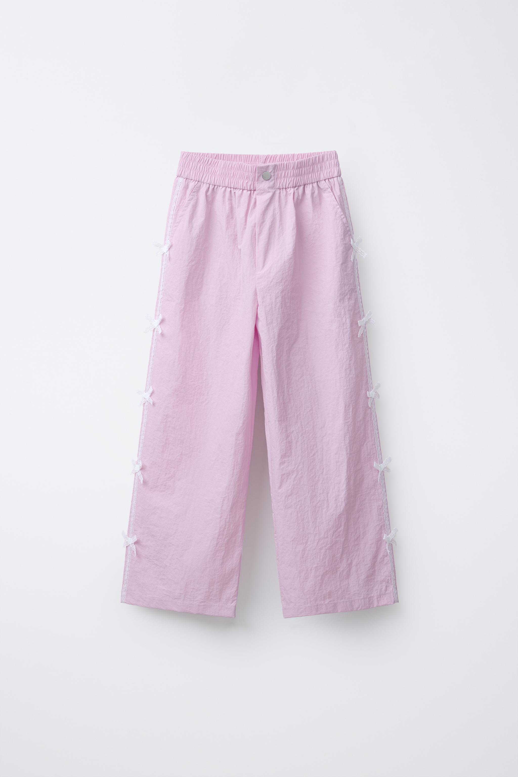レース＆リボン テクニカルパンツ - ピンク | ZARA Japan / 日本