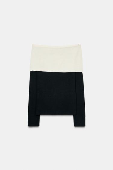 SOFT TOP WITH BUCKLE - Black / Ecru by Zara - Image 5