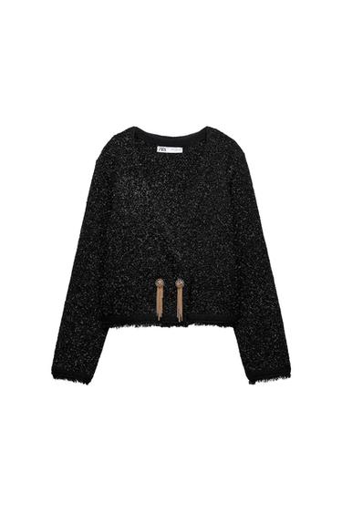 METALLIC THREAD KNIT JACKET