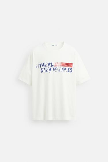 SLOGAN PRINT T-SHIRT - White by Zara - Image 6