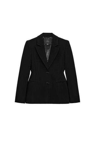 ZW COLLECTION FITTED TOPSTITCHED BLAZER - Black by Zara