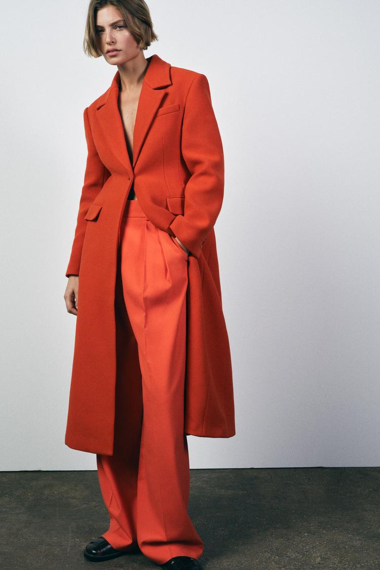 TAILLIERTER MANTEL AUS WOLLMISCHGEWEBE – ZW COLLECTION - Orange | ZARA  Österreich / Austria