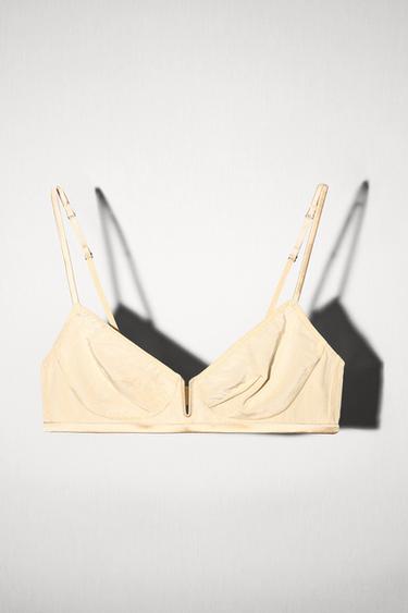 SILK BRALETTE WITH METAL DETAIL - Beige by Zara