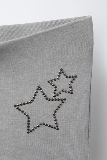 STAR WASH EFFECT FLARE LEGGINGS - Pearl grey by Zara - Image 2