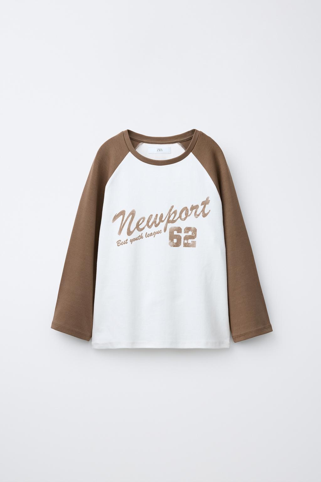 RAGLAN SLEEVE TEXT T-SHIRT