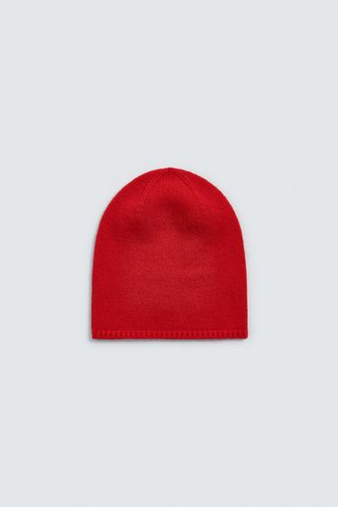 Zara CASHMERE BEANIE LIMITED EDITION - Red