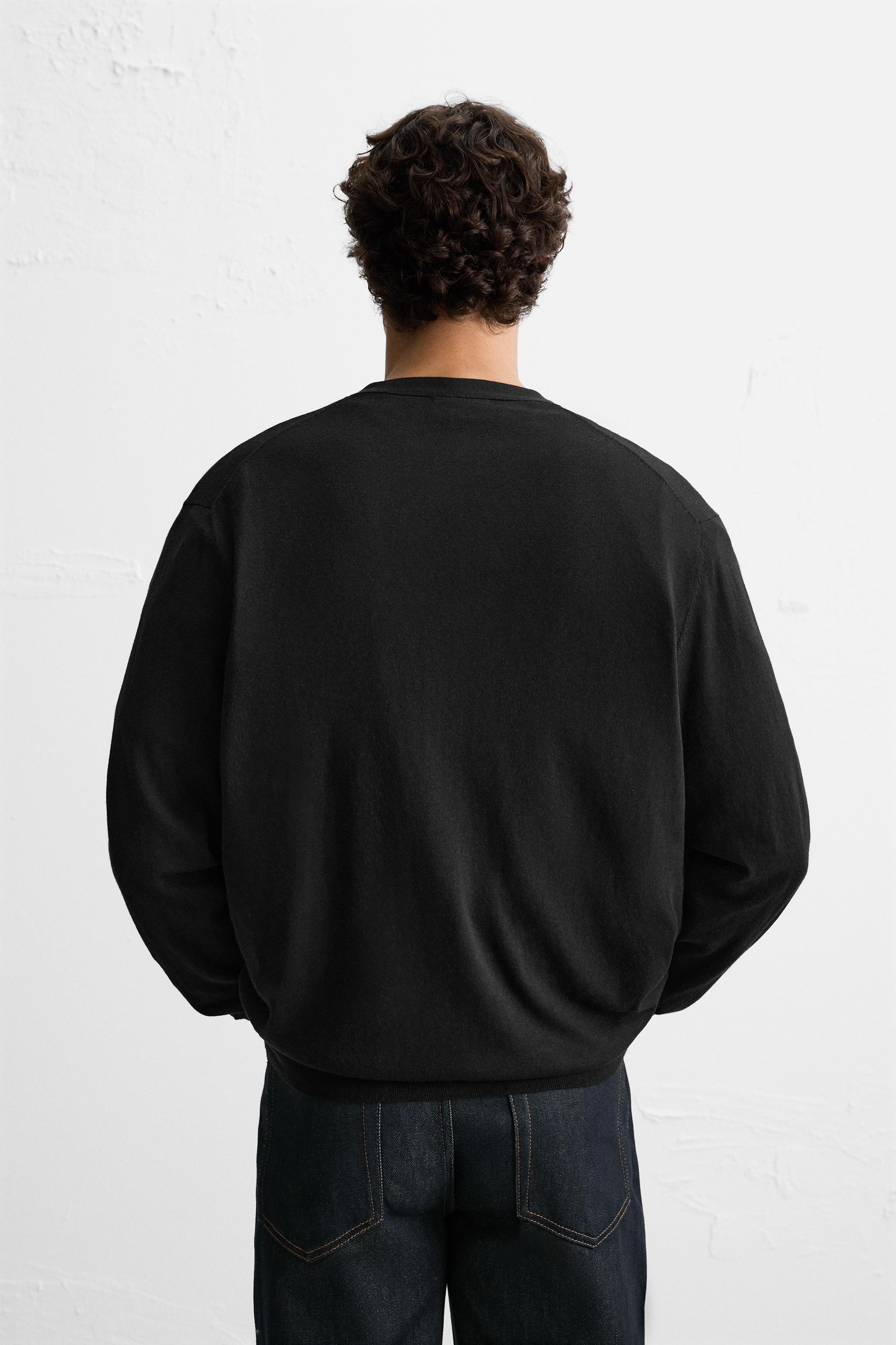 COTTON - SILK BLEND CARDIGAN - Black | ZARA United States COTTON - SILK BLEND CARDIGAN - Black | ZARA United States