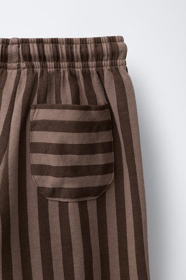 PANTALON DROIT À RAYURES - Marron de Zara - Image 3