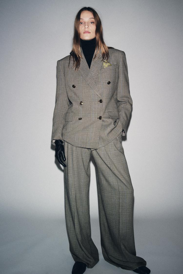 Trousers Pantalon Tweed Zara CHECK TROUSERS WITH DARTS ZW