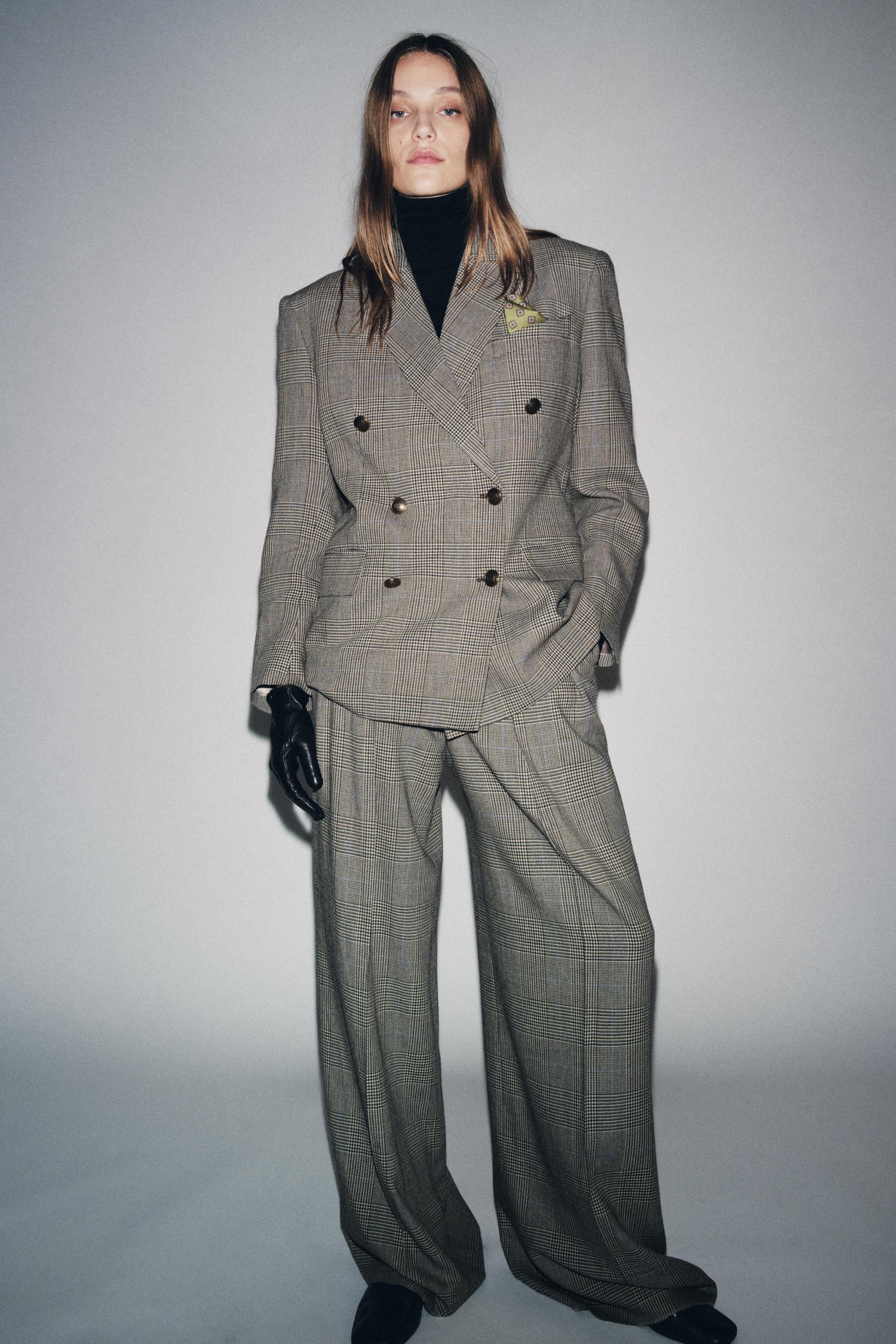 PLAID PLEATED PANTS ZW COLLECTION