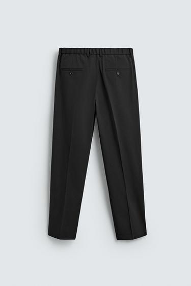 PANTALON REGULAR FIT EN LAINE SANS REPASSAGE - Noir de Zara - Image 6